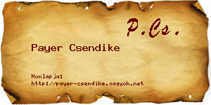 Payer Csendike névjegykártya